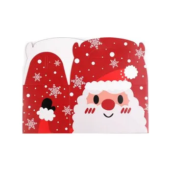 Vánoční dekorace Vánoční dárková krabička sob, Mikuláš - 25 ks - 2 červená Mikuláš