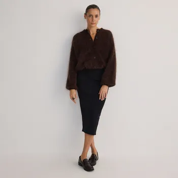 Dámská sukně Reserved - Midi sukně s viskózou - černý - 329CW-99X - 329CW-99X-M