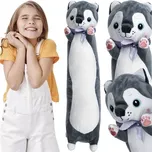 Kruzzel Plyšový polštář pes 70 cm šedobílý