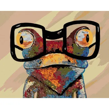 zuty Zuty - Malování Podle Čísel - Žába S Černými Brýlemi, 40X50 Cm, Plátno