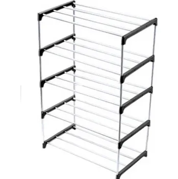 Police a botník stabilní lehký stojan na boty 72 cm černý