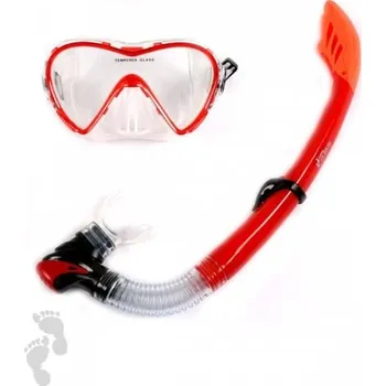 Potápěčská maska Two Bare Feet potápěčský set Silicone červený