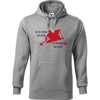 Pánská mikina DOBRÝ TRIKO Pánská mikina s potiskem Co se stane na vodě Velikost pánské mikiny: 5XL, Barva: Tmavě šedý melír