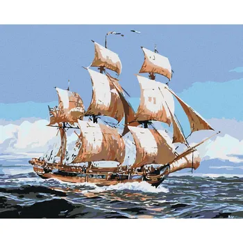 zuty Malování podle čísel - Plachetnice a moře, 50x40 cm, vypnuté plátno na rám