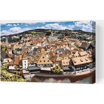 Painting Queens Painting Queens, Malování podle čísel, Výhled na město, Český Krumlov, 40 × 60 cm, plátno na rámu