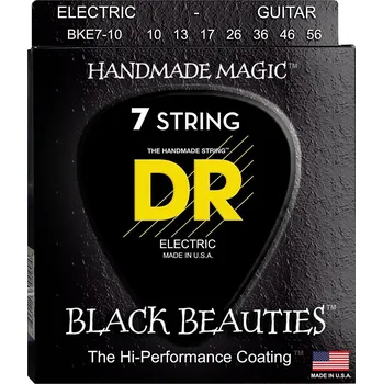 Struna pro kytaru a smyčcový nástroj DR Strings Black Beauties BKE7-10 Struny pro elektrickou kytaru