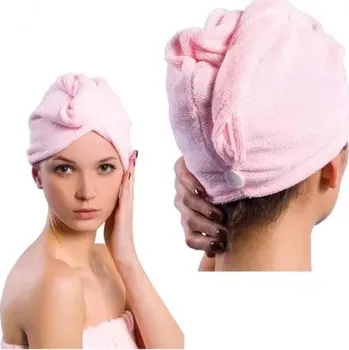 Zaparkorun Ručník - turban na vysoušení vlasů pro děti - růžový