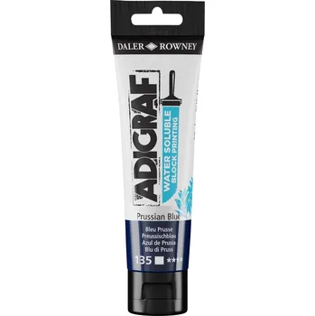 Vodová barva Daler Rowney Adigraf Block Printing Water Soluble Colour Barva na linoryt Prussian Blue 59 ml