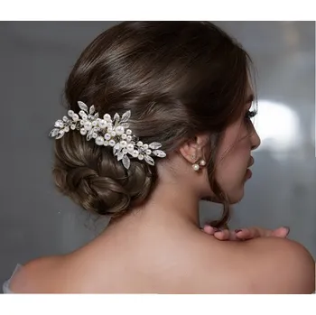 Ozdoba do vlasů B-TOP Perlový hřeben do vlasů s lístky