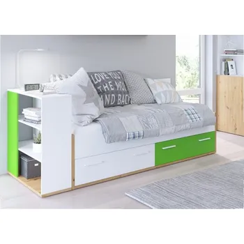 Postel Dětská postel se šuplíky Hej 90 x 200 zelená