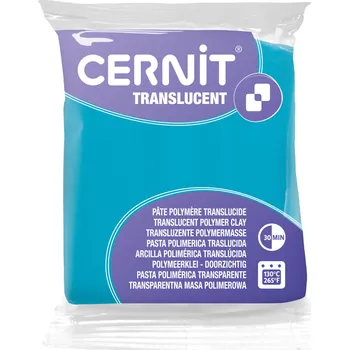 Modelovací hmota Cernit Polymer Clay Translucent Polymerová hmota Turquoise Blue 56 g