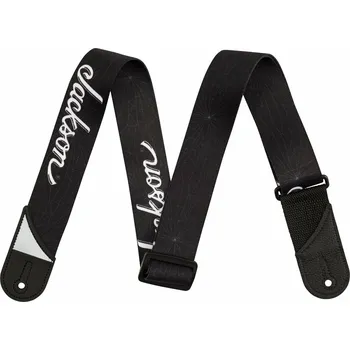Kytarový popruh Jackson White Logo Strap Black Kytarový pás