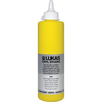 Vodová barva Lukas Cryl Studio Plastic Bottle Akrylová barva Lemon Yellow (Primary) 500 ml 1 ks