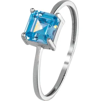 Prsten Zlaton Prsten bílé zlato se modrým kamenem vel.57 1.3g 000361510248