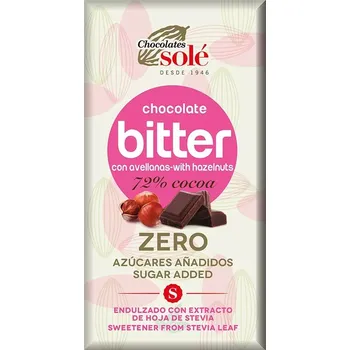 Čokoláda SOLÉ Hořká čokoláda s oříšky a stévií bez cukru 100 g