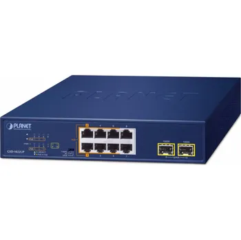 Switch Planet PoE switch 8x1Gb + 2xSFP 1Gb, PoE 180W, 2x 802.3bt + 4x 802.3at