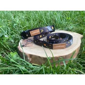 Obojek pro psa Lauren Design Obojek Oliv COLOR stars Velikost: XL (50-80cm/3cm)