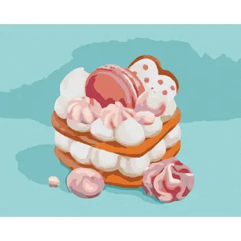 zuty Zuty - Malování Podle Čísel - Zákusek S Marshmallow (Myroslava Voloschuk), 40X50 Cm, Plátno