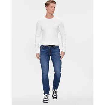 Pánská móda Tommy Jeans S dlouhým rukávem DM0DM04409 Bílá Slim Fit XXL
