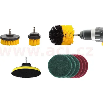 Auto-moto Čistící kartáče a houbičky na vrtačku sada 10 ks ACI 9901271