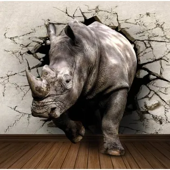 Tapeta Solution Media 3D tapeta - Nosorožec 1 - Voděodolné plátno - Textilní tapeta omyvatelná - 250g/m2