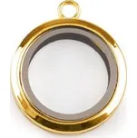Otevírací medailon na magnet Ø30 mm - 1 ks - 3 zlatá