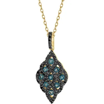 Přívěsek Zlatý přívěsek s černými brilianty a topazy London Blue - ryzost 585 - 189.362