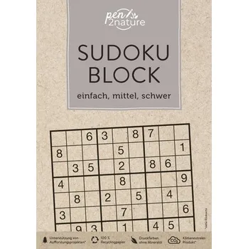 Sudoku-Block - einfach, mittel, schwer - Pen2nature