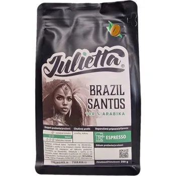 Julietta Brazil Santos čerstvě pražená zrnková káva 250 g