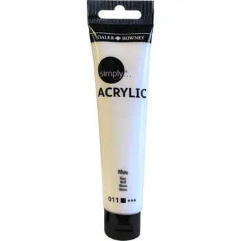 Vodová barva Daler Rowney Simply Akrylová barva White 75 ml 1 ks
