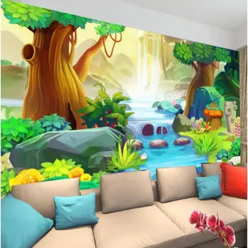 Fototapeta Solution Media 3D tapeta - Kreslený les MU1701 5 - Imitace kůže - Vliesová tapeta - 320g/m2