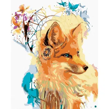 zuty Malování podle čísel - Liška s lapačem snů, 40x50 cm, vypnuté plátno na rám