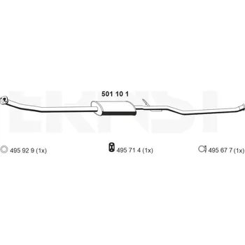 Tlumič výfuku Střední tlumič výfuku ERNST 501101