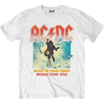 Pánské oblečení AC/DC Blow Up Your Video / World Tour 1988 White M Tričko