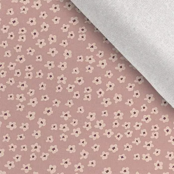 Teplákovina Takoy 150cm miniaturní květiny starorůžové