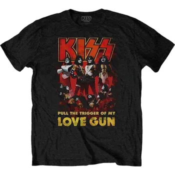 Pánské tričko Kiss Tričko Love Gun Glow Unisex Black XL
