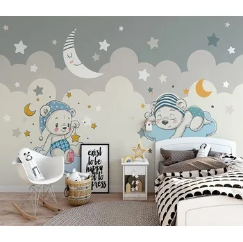 Fototapeta Solution Media 3D tapeta - Medvídci a měsíc MU3063 6 - Samolepící tapeta - 380-450g/m2