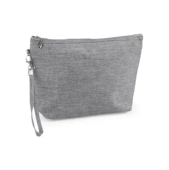 Kosmetická taška / pouzdro textilní 20x30 cm - 1 ks - 1 šedá žíhaná