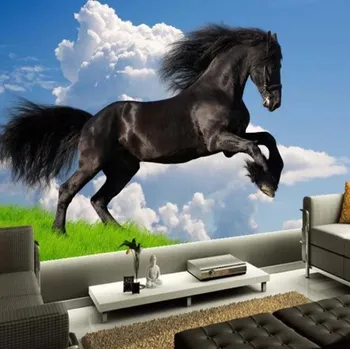 Fototapeta Solution Media 3D tapeta - Černý kůň MU780 3 - 3D Relief - Vliesová tapeta - 320g/m2