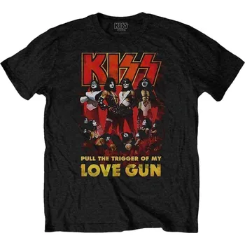Pánské tričko Kiss Tričko Love Gun Glow Unisex Black S