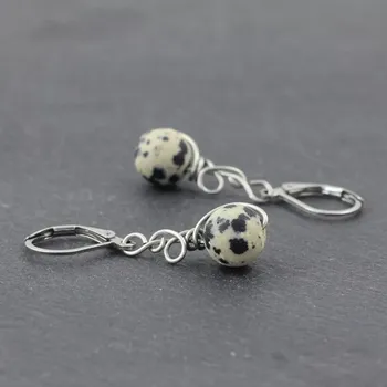 Náušnice Jaspis dalmatin – model náušnic Zrození