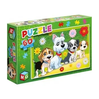 Puzzle Puzzle 60 Pieski kwiatki