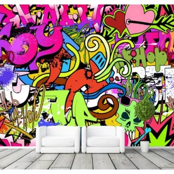 Tapeta Solution Media 3D tapeta - Hip Hop graffiti MU402 1 - Voděodolné plátno - Textilní tapeta omyvatelná - 250g/m2