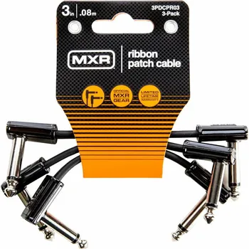 Příslušenství ke zvukové technice Dunlop MXR 3PDCPR03 Ribbon Patch Cable 3 Pack 8 cm Lomený - Lomený Patch kabel