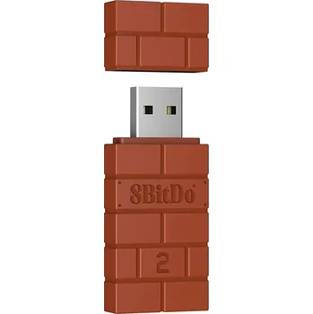 Herní konzole Bluetooth adaptér 8BitDo USB Wireless Adapter 2 - Brown - Nintendo Switch / PC