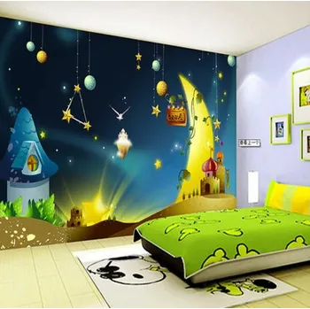 Tapeta Solution Media 3D tapeta - Měsíc a hvězdy MU243 1 - Voděodolné plátno - Textilní tapeta omyvatelná - 250g/m2