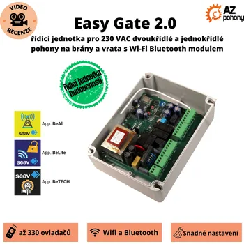 Pohon brány Easy Gate 2.0 - špičková řidicí jednotka pro 230 VAC dvoukřídlé a jednokřídlé pohony na brány a vrata s Wi-Fi Bluetooth modulem, LXBW 2150 NEW - Easy Gate 2.0 - špičková řidicí jednotka pro 230 VAC dvoukřídlé a jednokřídlé pohony na brány a vrata s Wi-Fi 