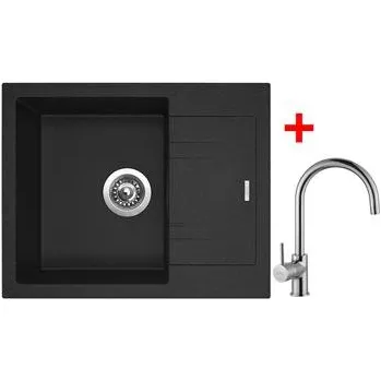Kuchyňský dřez Sinks LINEA 600 Granblack + Vitalia