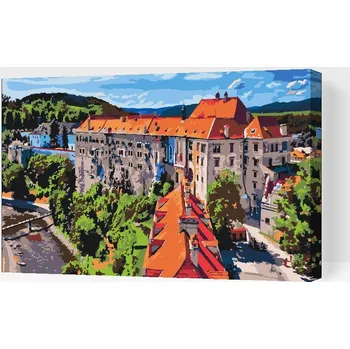 Painting Queens Painting Queens, Malování podle čísel, Český Krumlov 2, 40 × 60 cm, vypnuté plátno na rám