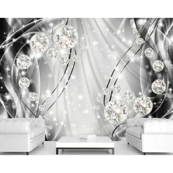 Tapeta Solution Media 3D tapeta - Diamanty a stříbro MU3651A 1 - Voděodolné plátno - Textilní tapeta omyvatelná - 250g/m2